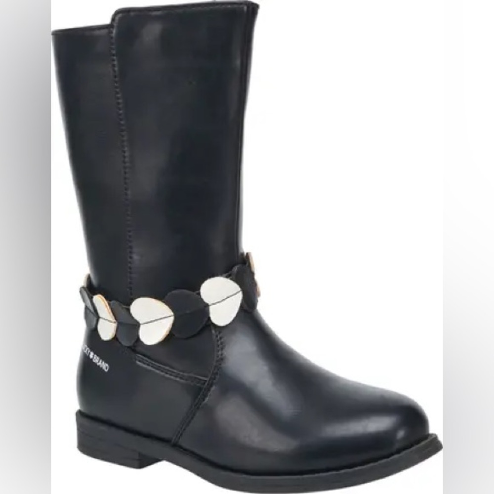 Lucky brand black heart luna boots little girl 2 nib